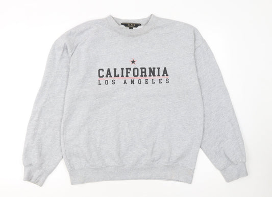 Lipsy Women Grey California Los Angeles Crew Neck Sweatshirt Size S
