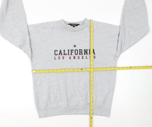 Lipsy Women Grey California Los Angeles Crew Neck Sweatshirt Size S