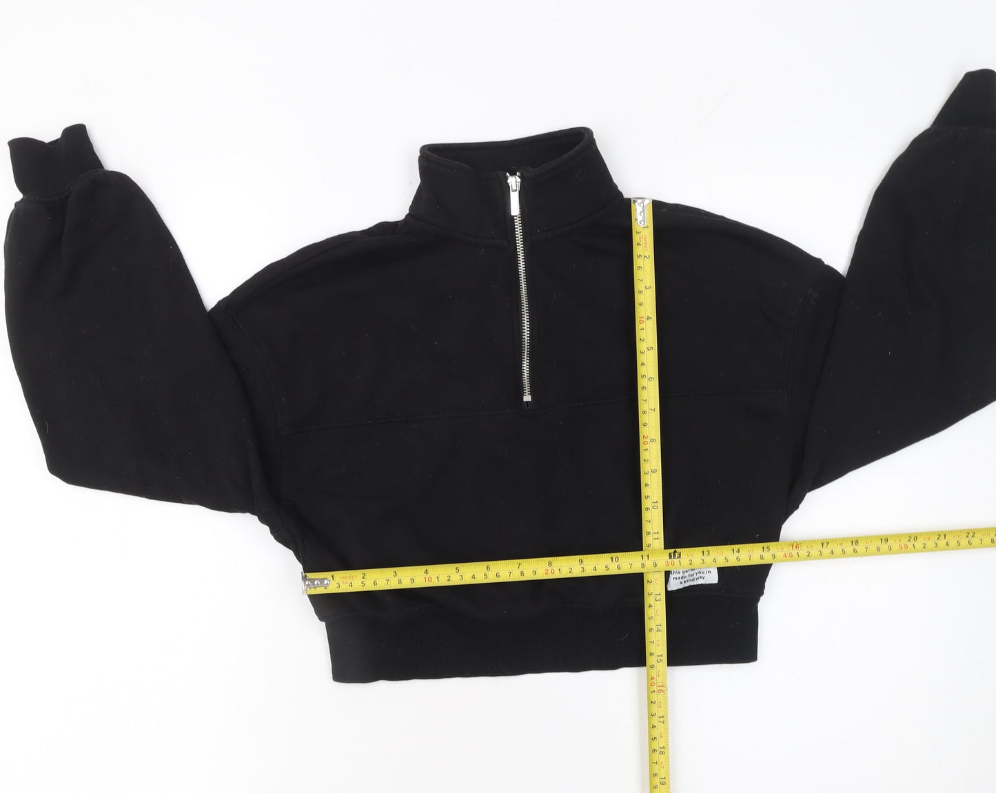 H&M Divided Women’s Black XS Half Zip Cropped Sweatshirt