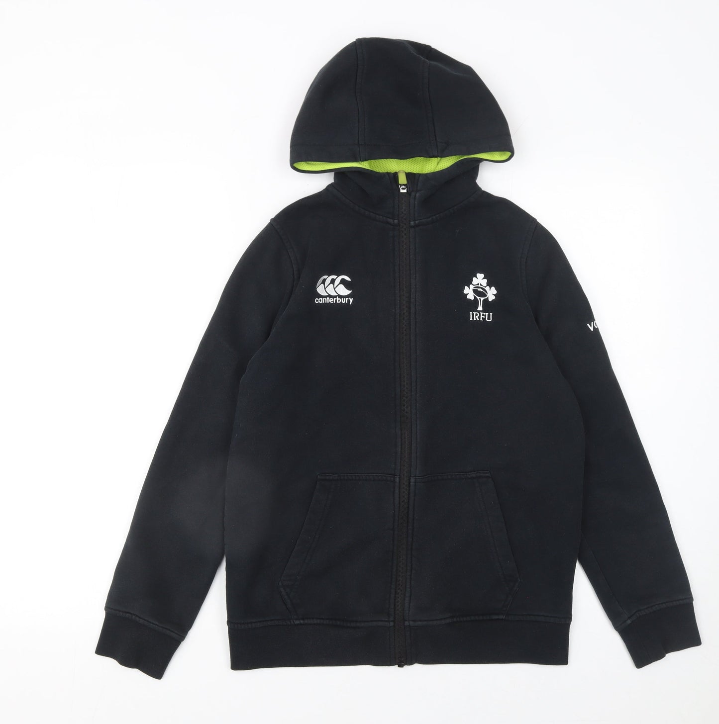Canterbury Boys Black Full Zip Rugby Hoodie IRFU 14 Years