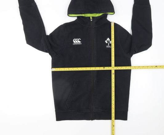 Canterbury Boys Black Full Zip Rugby Hoodie IRFU 14 Years