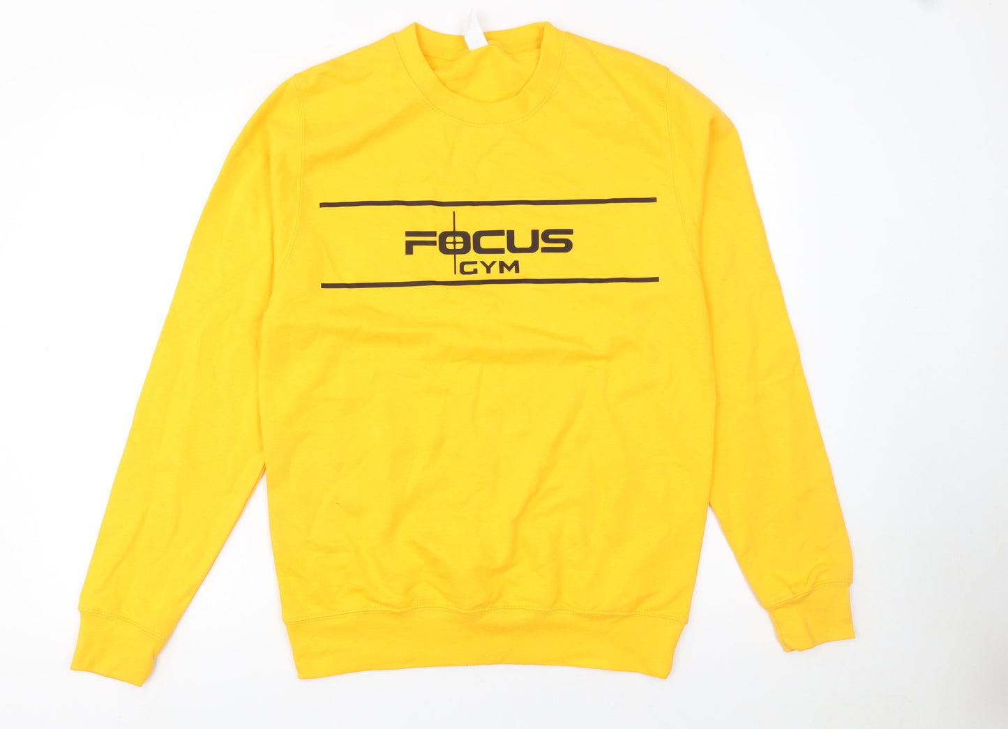 JustHoods Men's Yellow Focus Gym Crew Neck Sweatshirt Size S