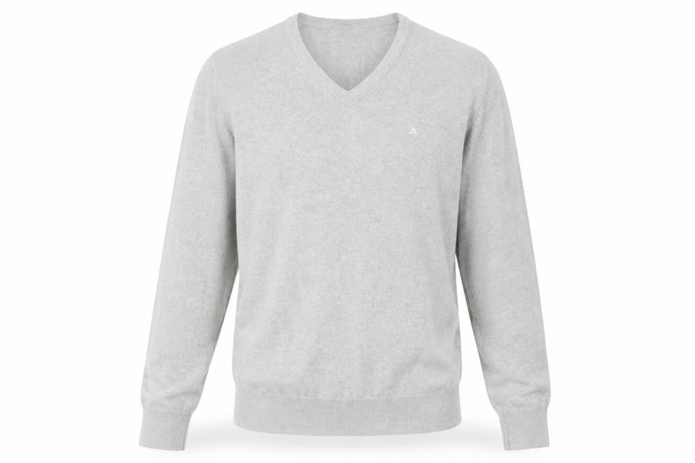 J.Lindeberg Men’s Grey V-Neck Cashmere Jumper Size M