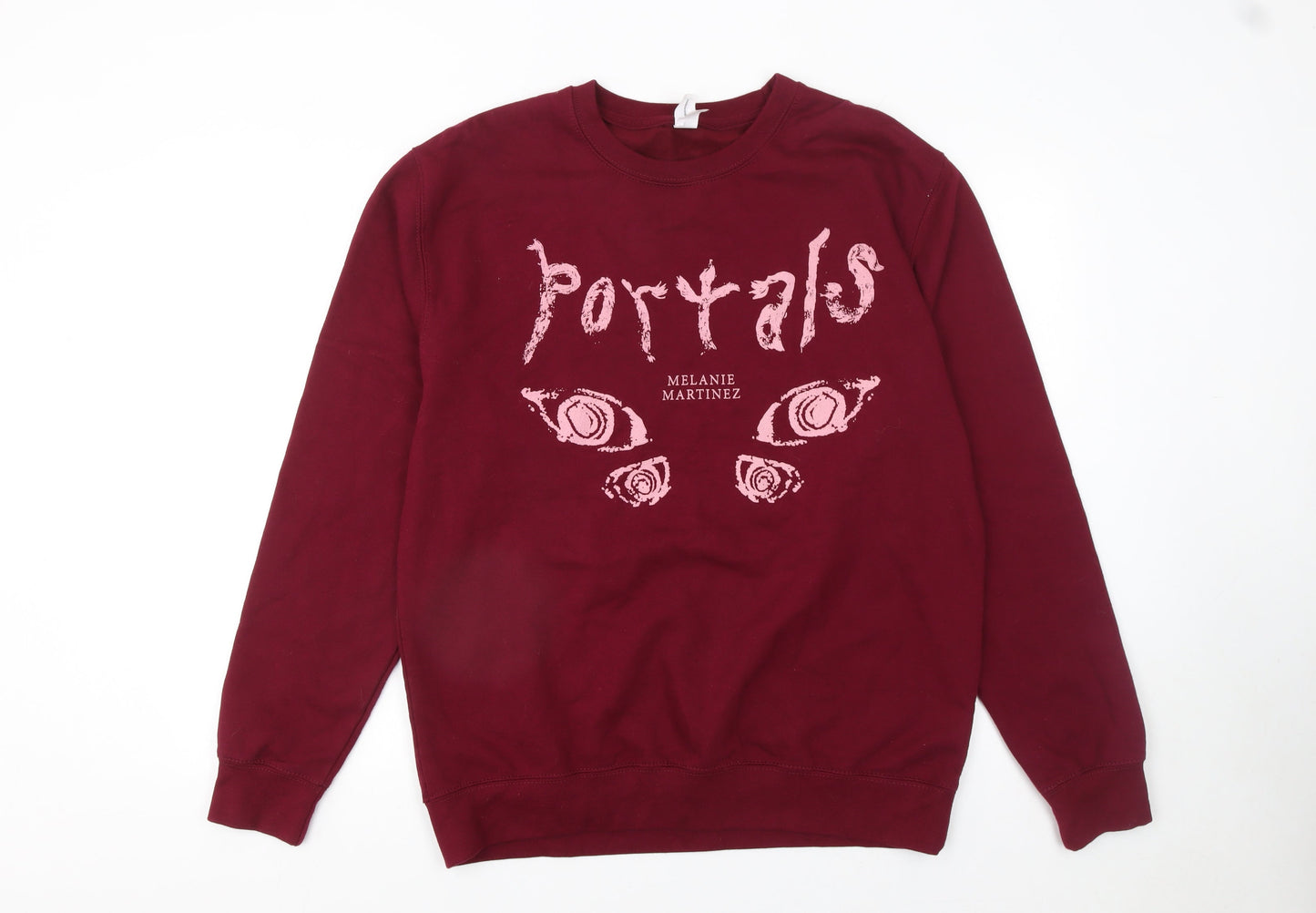 JustHoods AWDis Womens Burgundy Portals Sweatshirt Size L Cotton Blend