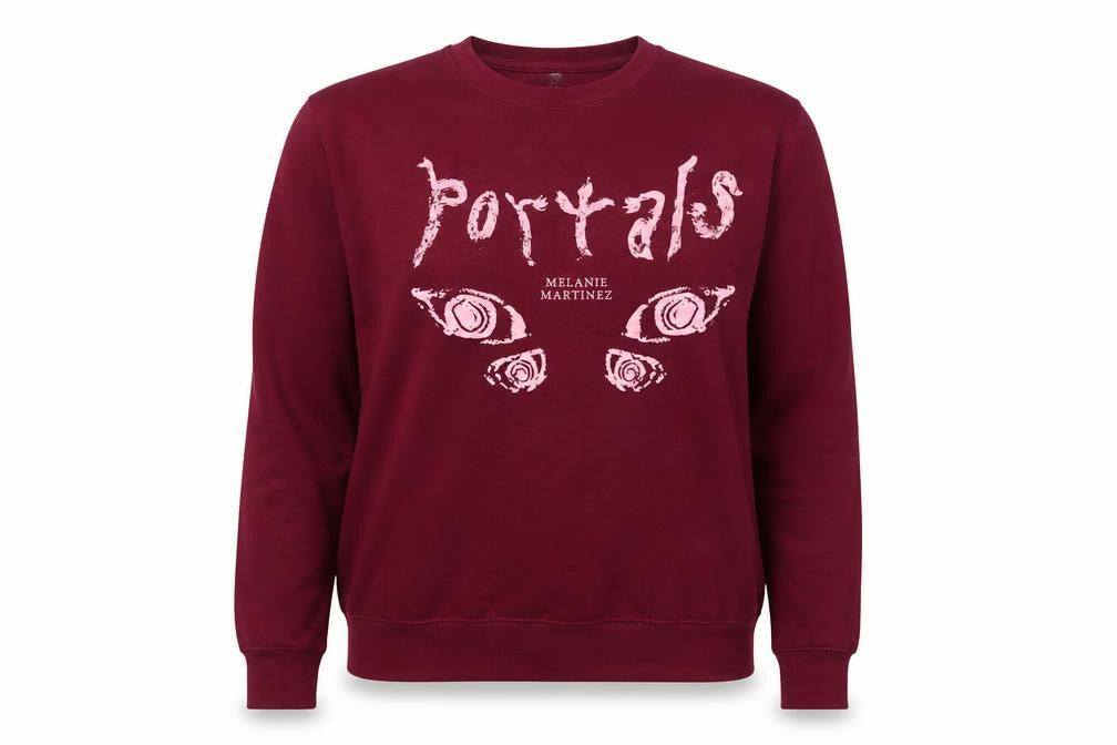 JustHoods AWDis Womens Burgundy Portals Sweatshirt Size L Cotton Blend