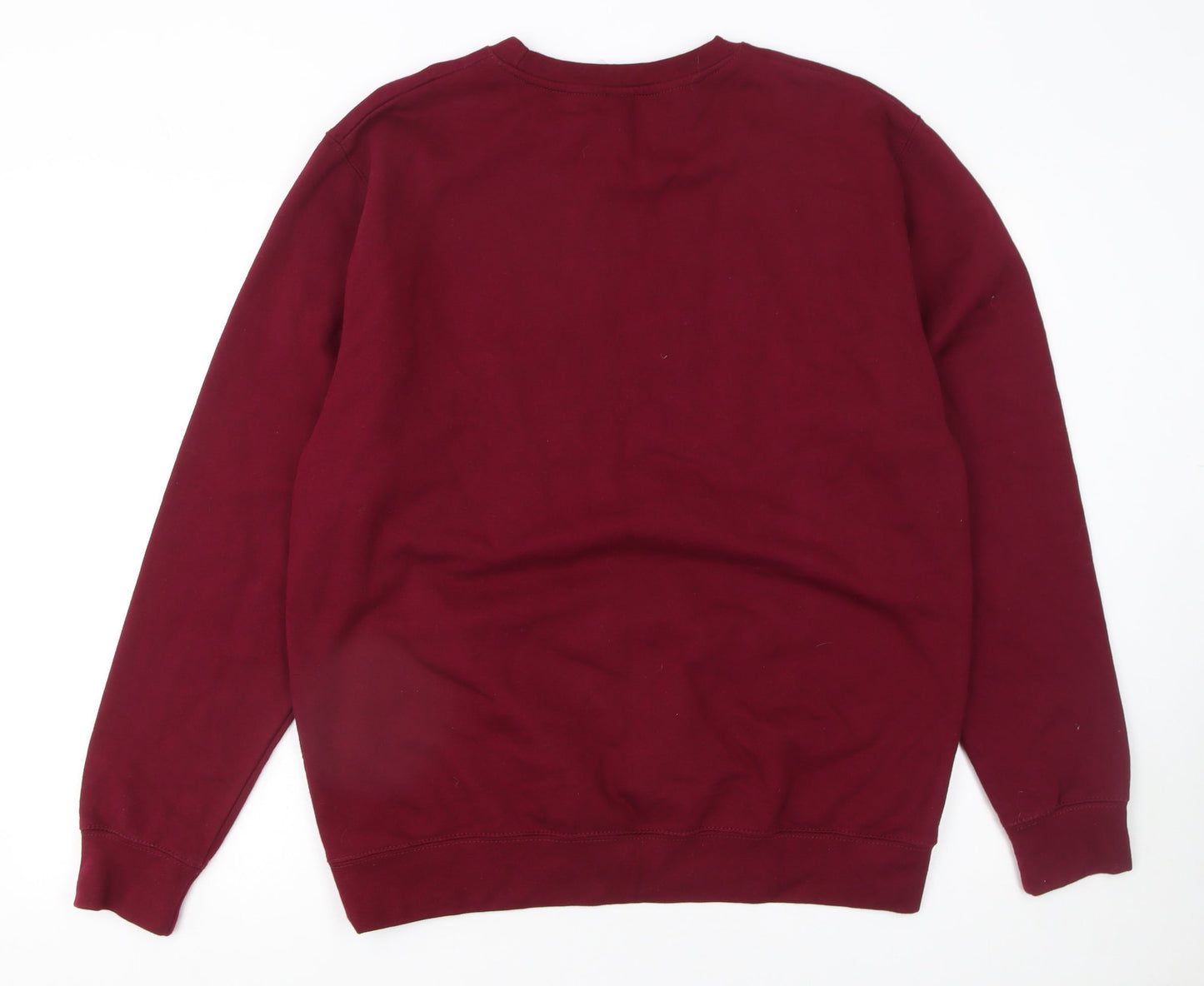 JustHoods AWDis Womens Burgundy Portals Sweatshirt Size L Cotton Blend
