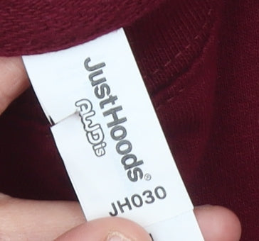 JustHoods AWDis Womens Burgundy Portals Sweatshirt Size L Cotton Blend