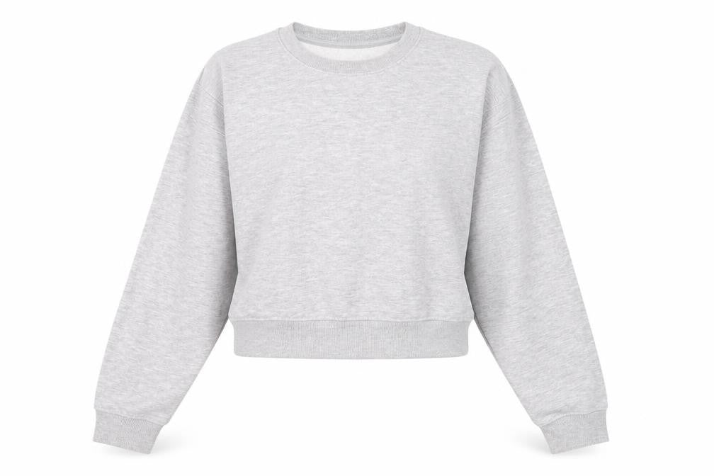 Stradivarius Women Grey Cotton Blend Pullover Sweatshirt M