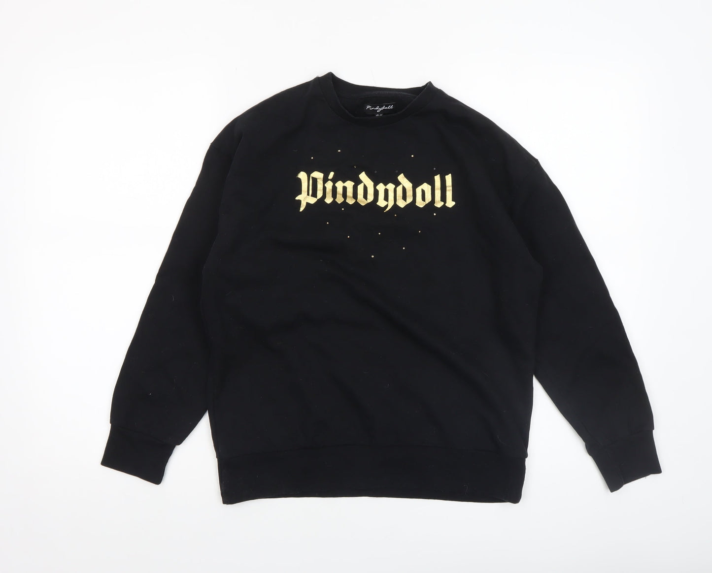Pindydoll Girls Black Logo Pullover Sweatshirt 10-11 Years