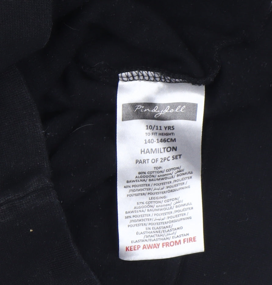Pindydoll Girls Black Logo Pullover Sweatshirt 10-11 Years