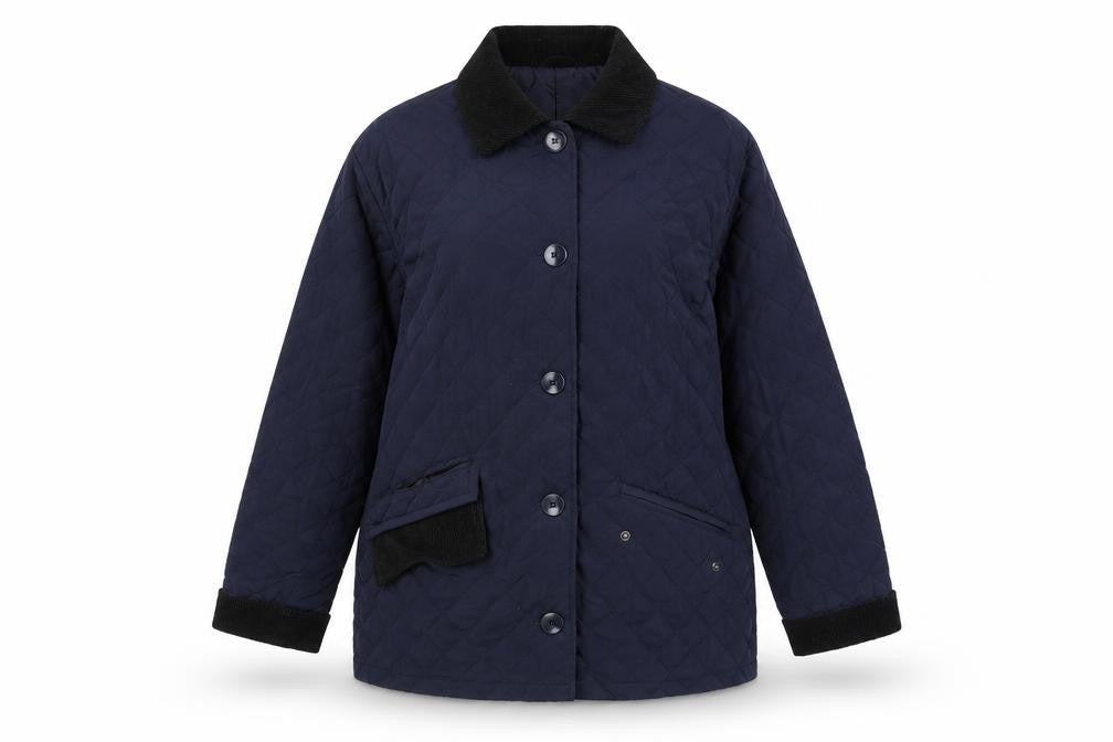 BDG Men’s Blue Quilted Mid-Length Jacket XS Polyester