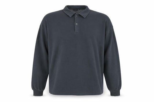 ASOS DESIGN Men's Black Long Sleeve Polo Shirt Size M