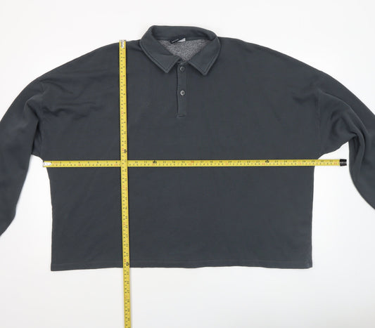 ASOS DESIGN Men's Black Long Sleeve Polo Shirt Size M