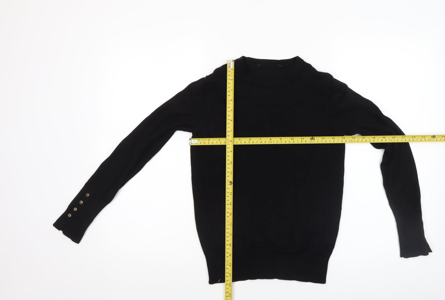 Richmond Women's Black Wool Crew Neck Long Sleeve Pullover Jumper Size S