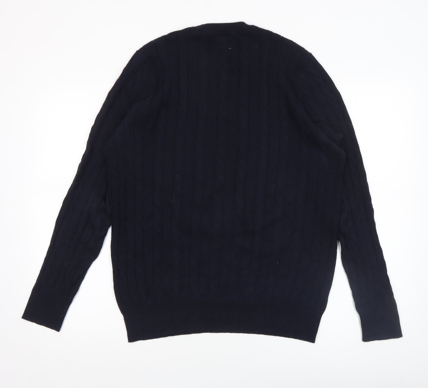 John Lewis Men’s Blue Cotton Cashmere Cable-Knit Jumper M