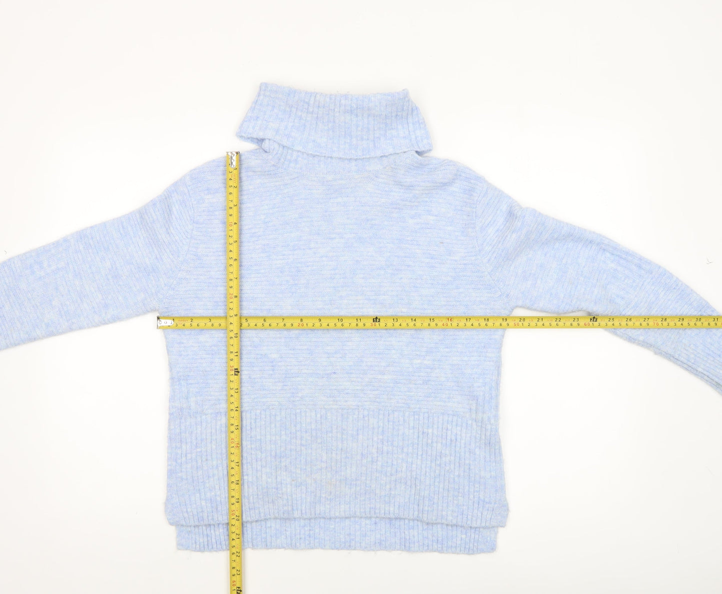 Miss Selfridge Women’s Blue Roll Neck Chunky Knit Jumper Size 8