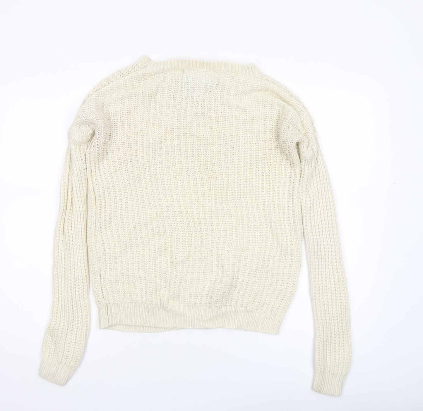 SoulCal & Co Womens Ivory Chunky Knit Jumper Size 8