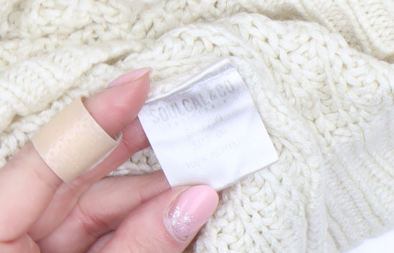 SoulCal & Co Womens Ivory Chunky Knit Jumper Size 8