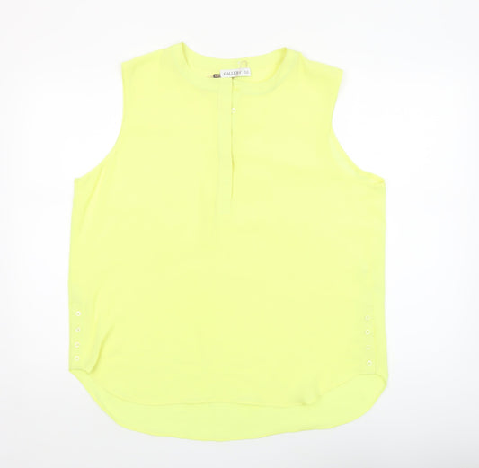 Gallery Women's Yellow Sleeveless Blouse UK 16 Polyester Workwear