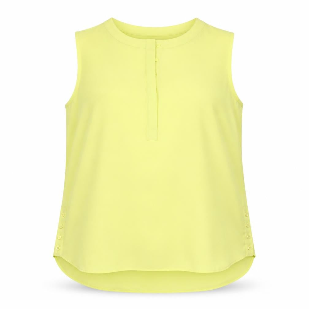 Gallery Women's Yellow Sleeveless Blouse UK 16 Polyester Workwear