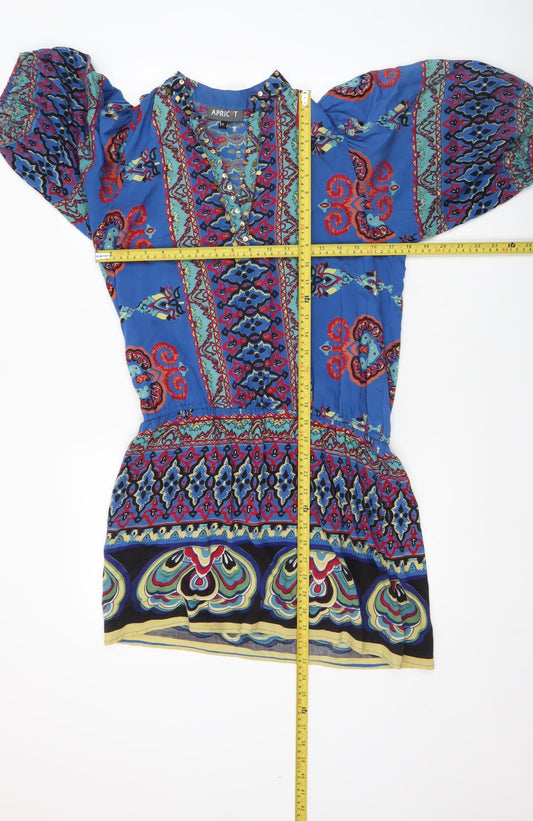 Apricot Women's Blue Bohemian Tunic Blouse S Viscose