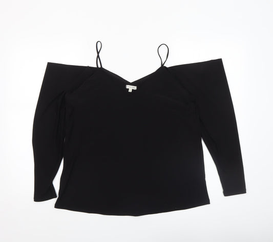 River Island Women Black Cold Shoulder Camisole Blouse Size 10