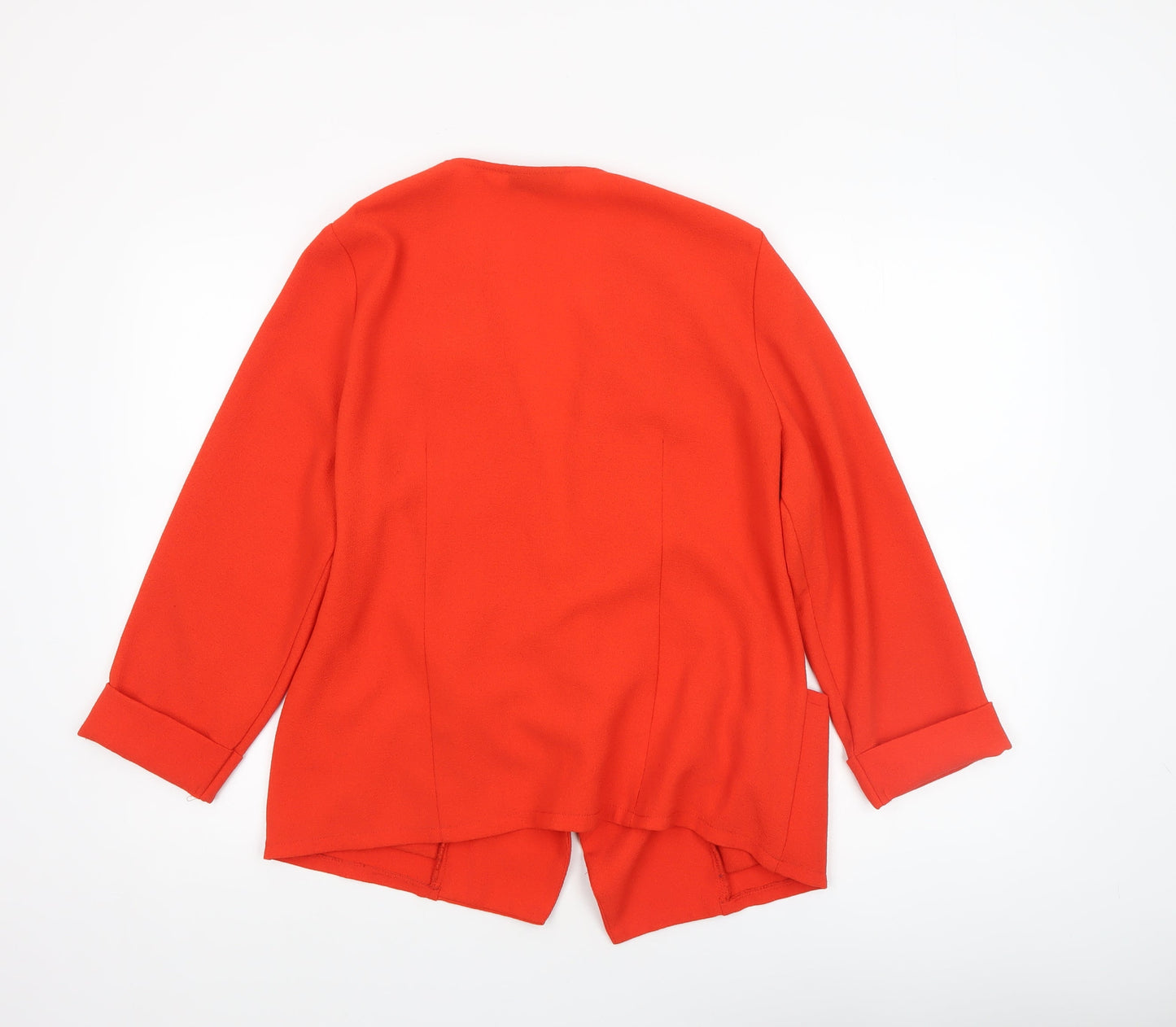 Wallis Women Red Shawl Collar Open Front Blazer Jacket L