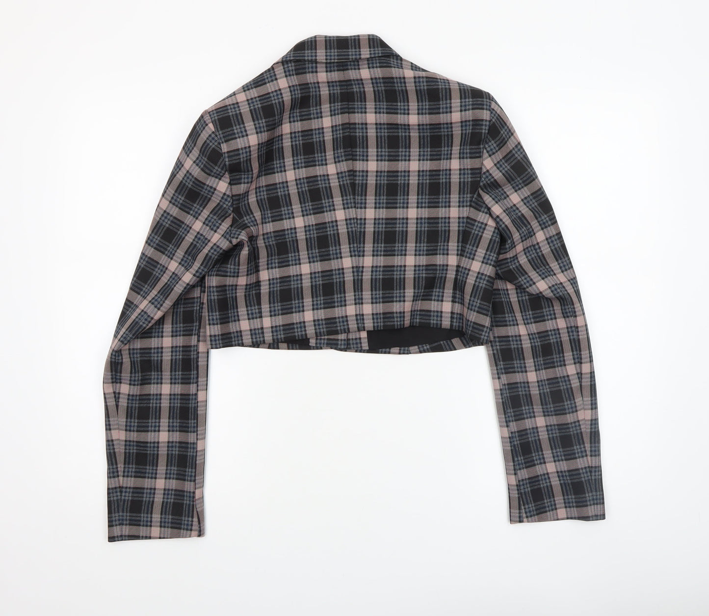 Primark Women’s Multicoloured Checked Cropped Blazer Size 8