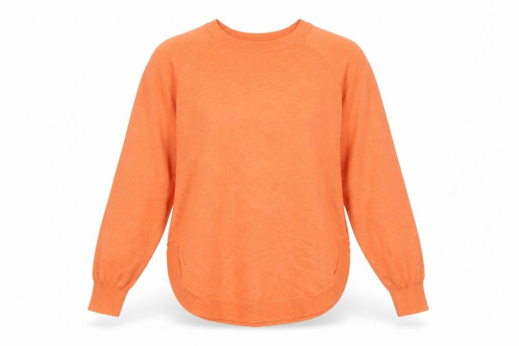 Front view of Gallery Women’s Orange Crew Neck jumper, size S