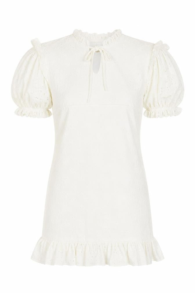 Pink Vanilla Women’s Ivory Off Shoulder Ruffle Bodycon Dress Size 8