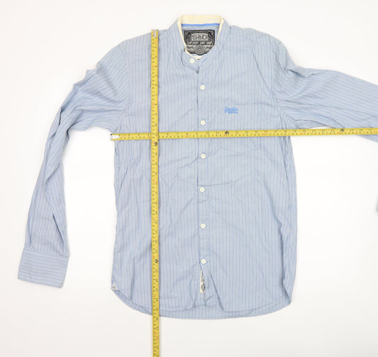 Superdry Men's Blue Striped Long Sleeve Button-Up Shirt Size L