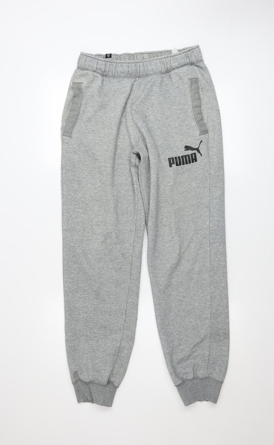 Puma Men's Grey Small Jogger Sweatpants Cotton Blend