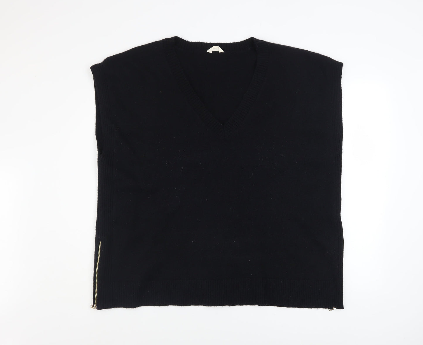 Monsoon Women’s Black V-Neck Sleeveless Knit Zip Vest Jumper XL