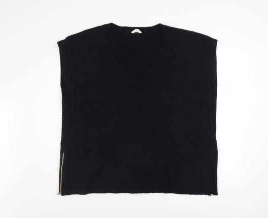 Monsoon Women’s Black V-Neck Sleeveless Knit Zip Vest Jumper XL