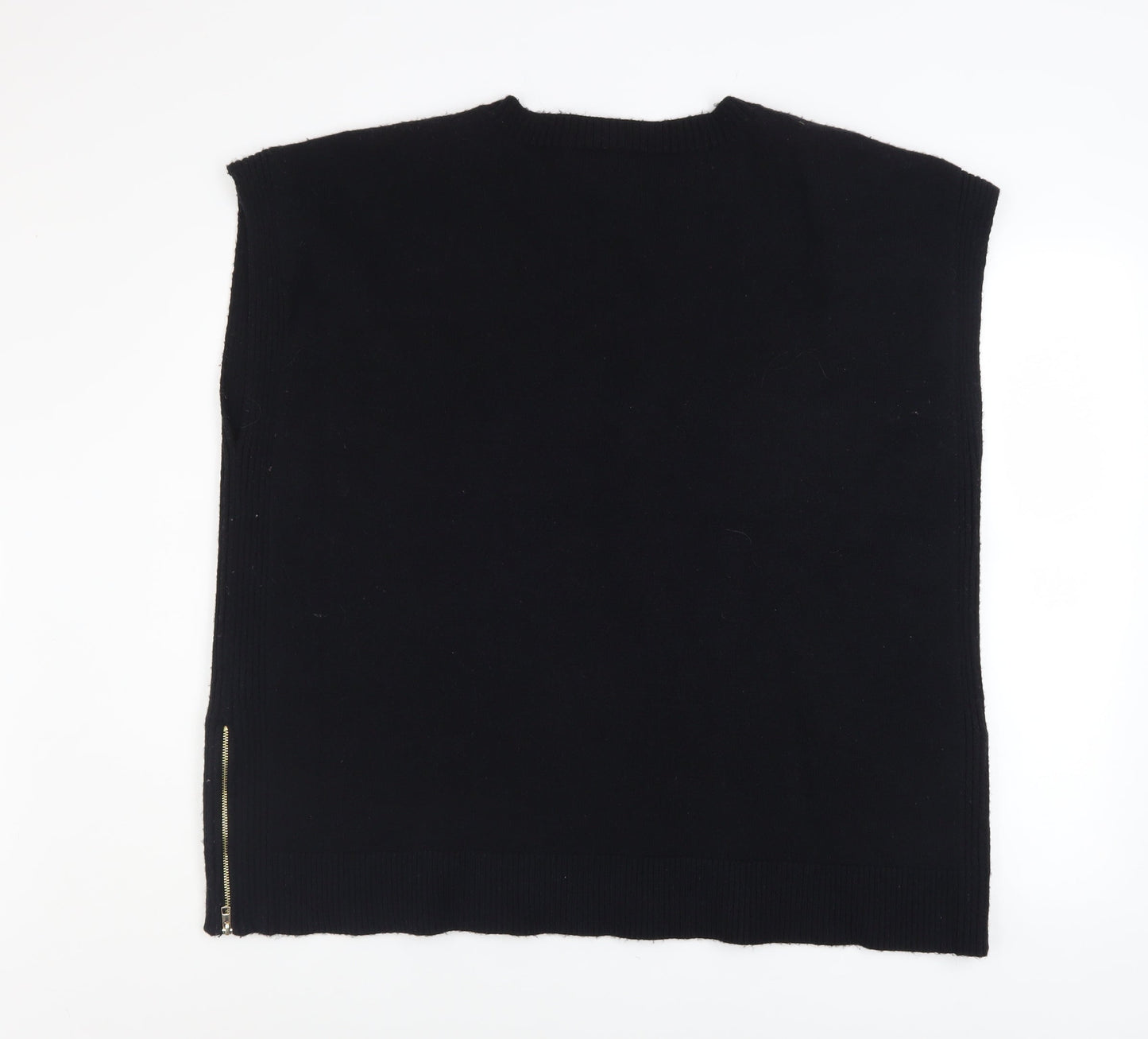 Monsoon Women’s Black V-Neck Sleeveless Knit Zip Vest Jumper XL