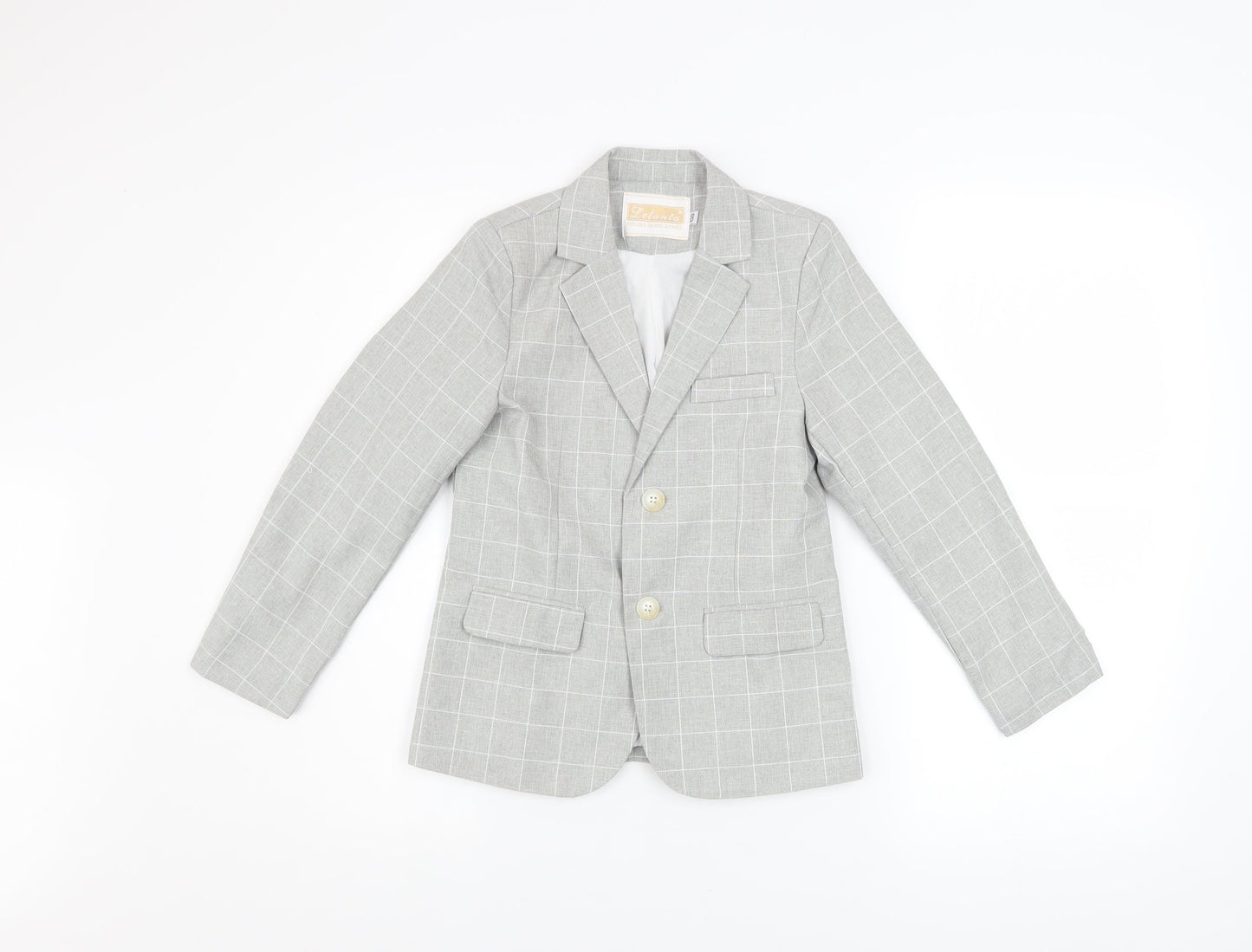 Lolanta Boys Grey Check Single Breasted Blazer 3-4 Years Formal Jacket