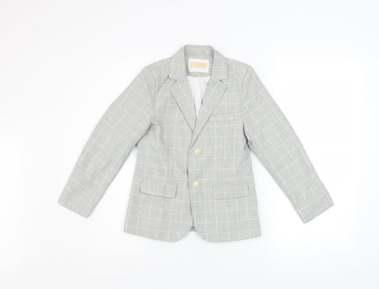 Lolanta Boys Grey Check Single Breasted Blazer 3-4 Years Formal Jacket