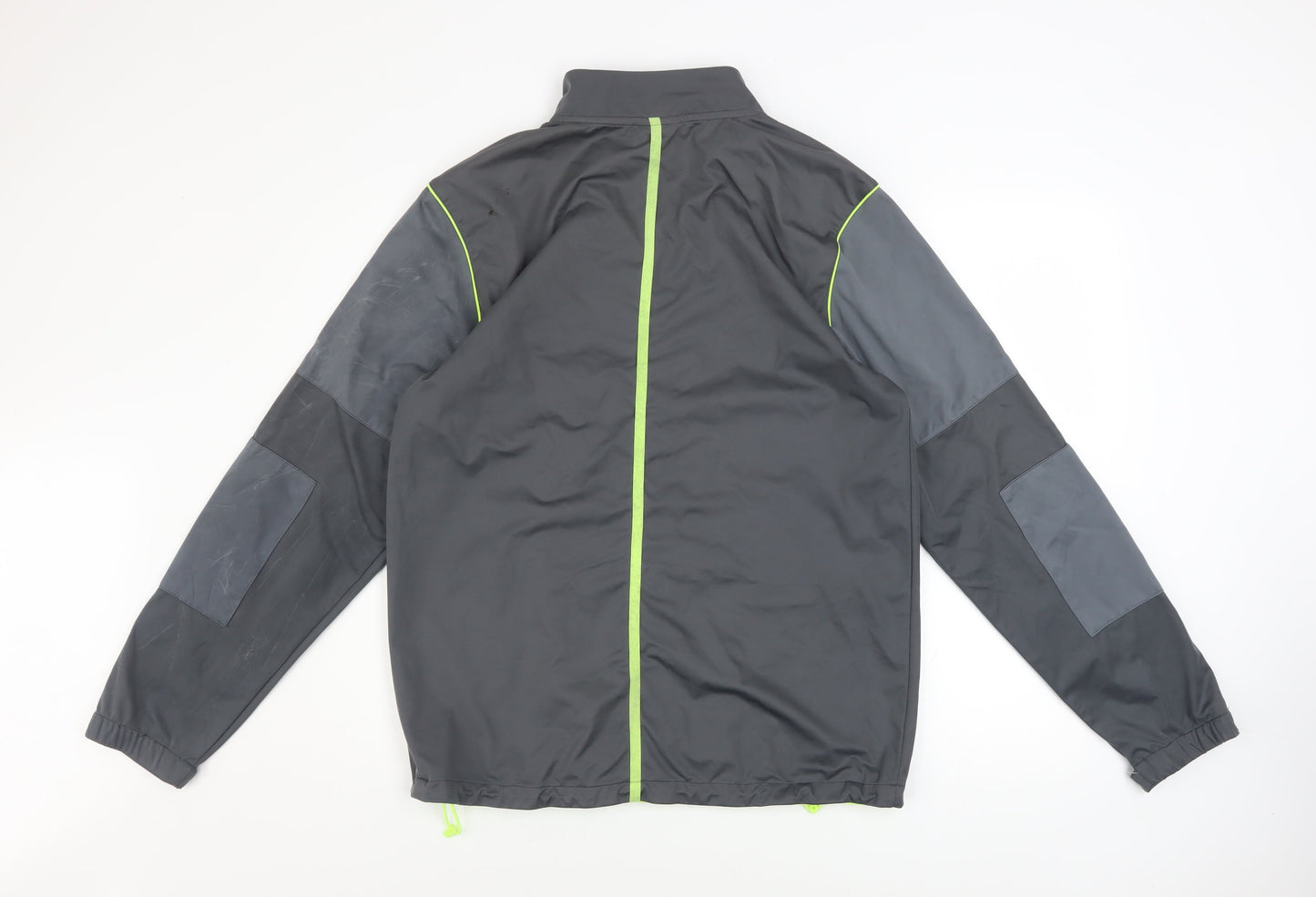 Slazenger Men’s Grey Windbreaker Softshell Jacket L Full Zip Reflective Sports