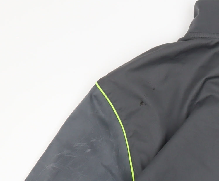 Slazenger Men’s Grey Windbreaker Softshell Jacket L Full Zip Reflective Sports