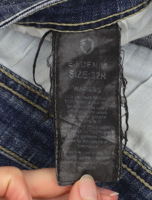 E J Denim Men's Blue 32R Straight Fit Jeans Cotton Stretch