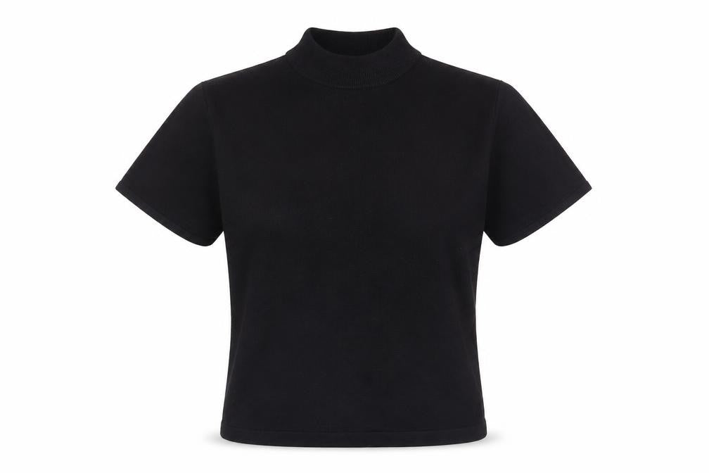JDV Women’s Black Mock Neck Short Sleeve Knit Top Size 10