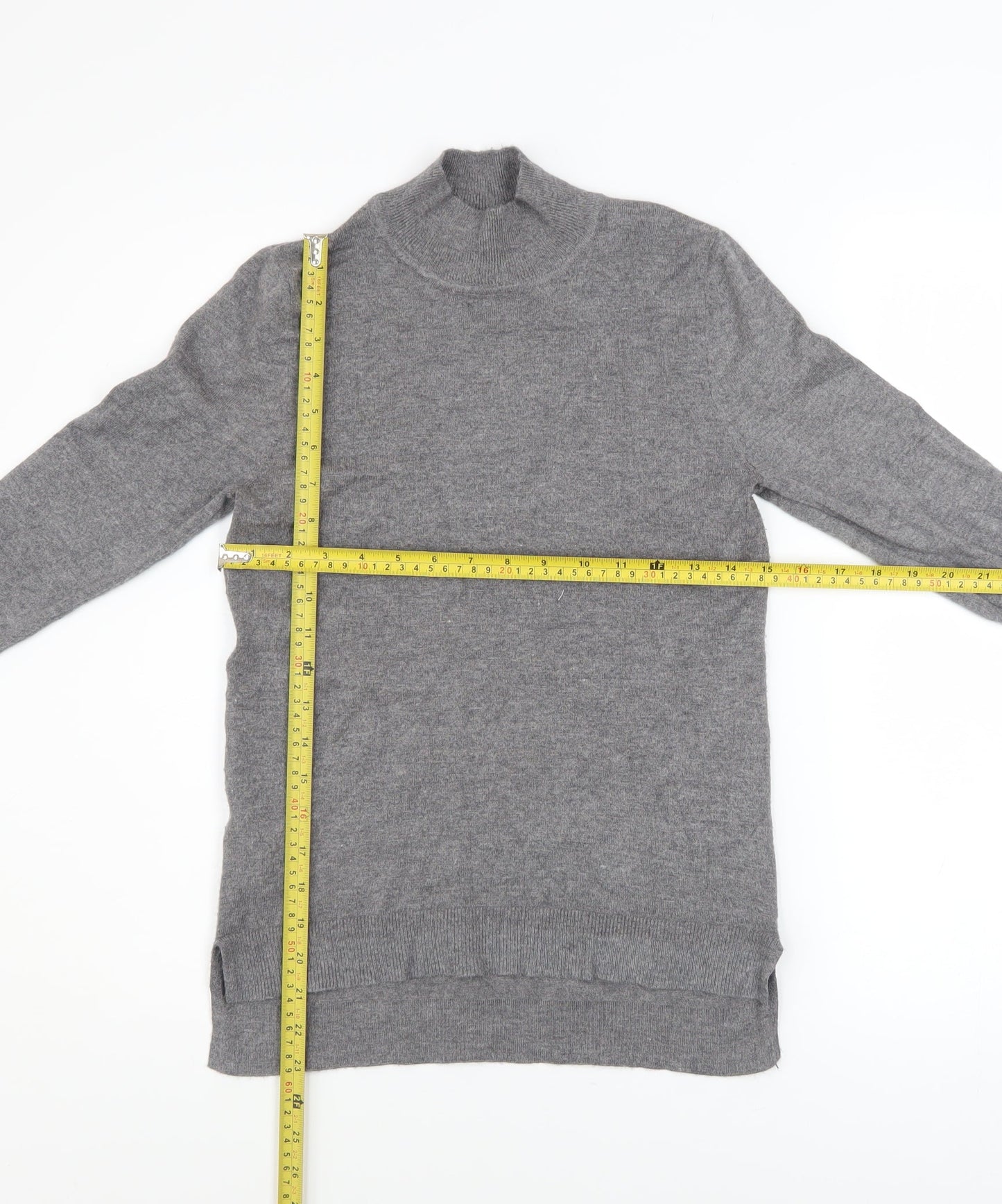 Primark Women’s Grey Mock Neck Lightweight Knit Jumper Size 2XS