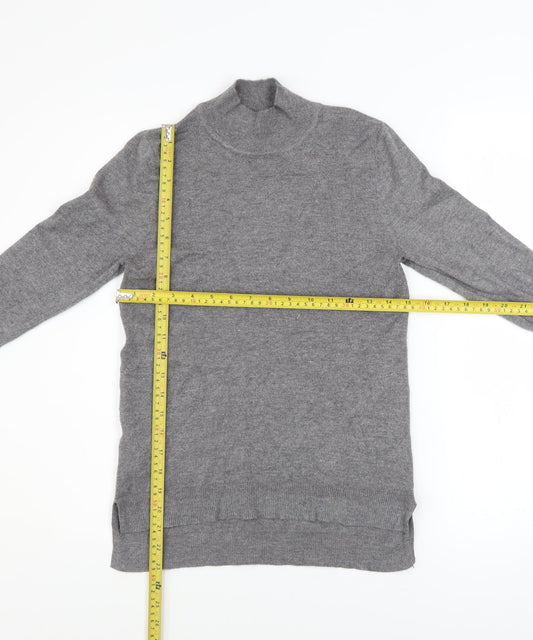 Primark Women’s Grey Mock Neck Lightweight Knit Jumper Size 2XS