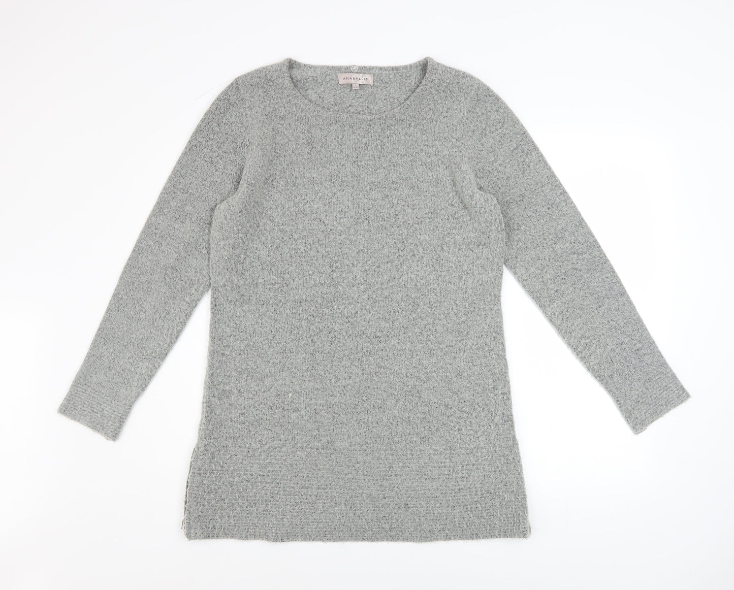 Amaryllis Women's Grey Long Sleeve Pullover Knit Jumper Size L