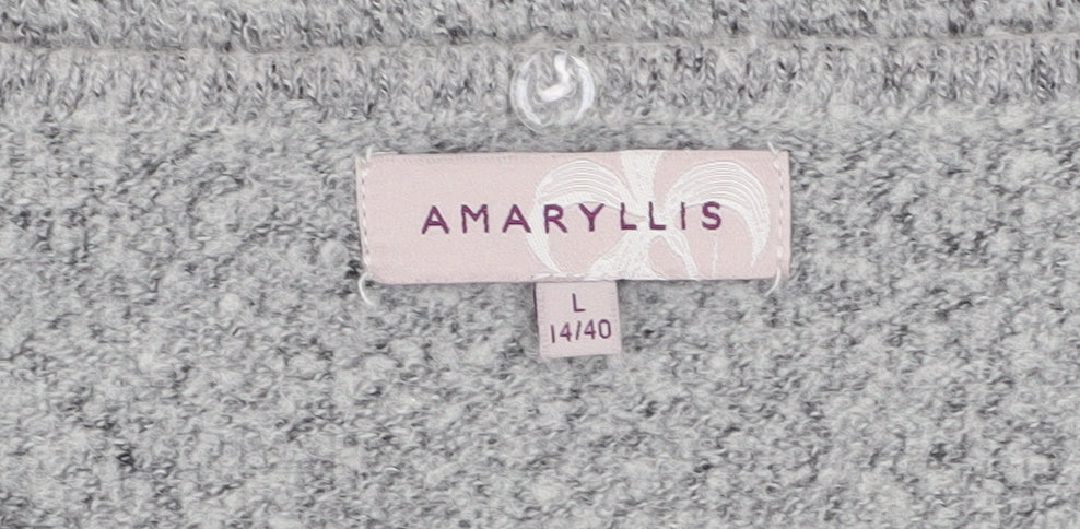 Amaryllis Women's Grey Long Sleeve Pullover Knit Jumper Size L