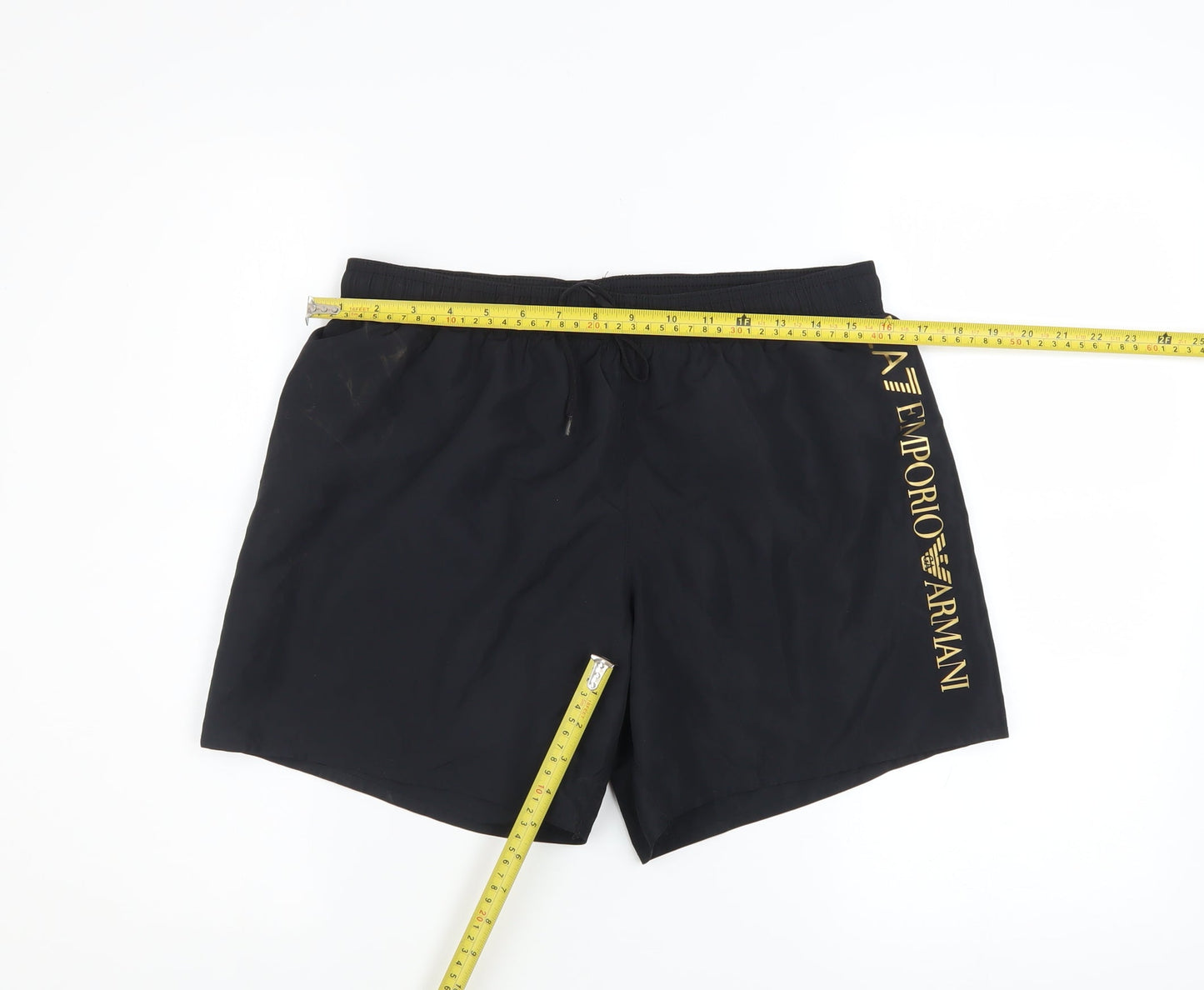 Emporio Armani EA7 Men's Black Athletic Shorts Size M Elastic Waist Quick Dry