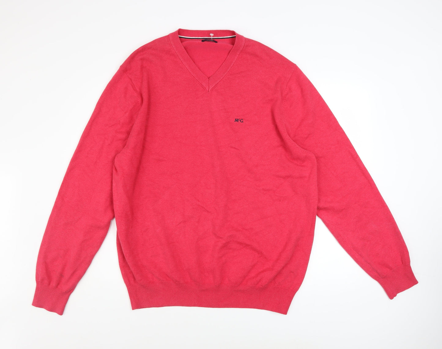 McGregor Men's Red 2XL V-Neck Cotton Blend Jumper