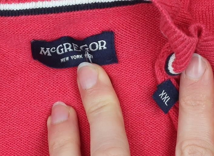 McGregor Men's Red 2XL V-Neck Cotton Blend Jumper