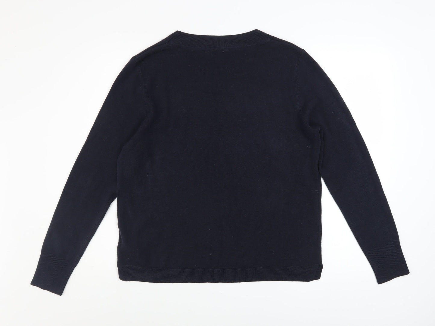 Principles Women's Black Crew Neck Long Sleeve Knit Jumper Size 16