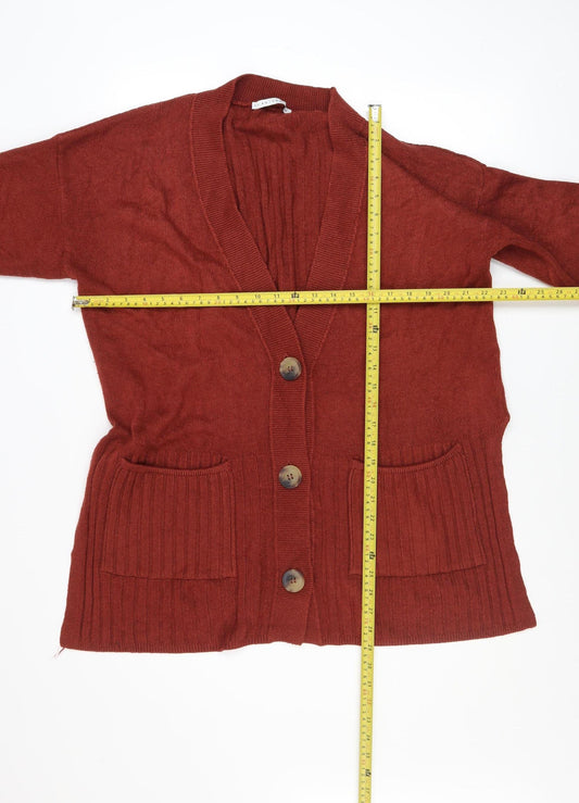 FW Bridge Womens Brown V-Neck Long Sleeve Cardigan Size 12